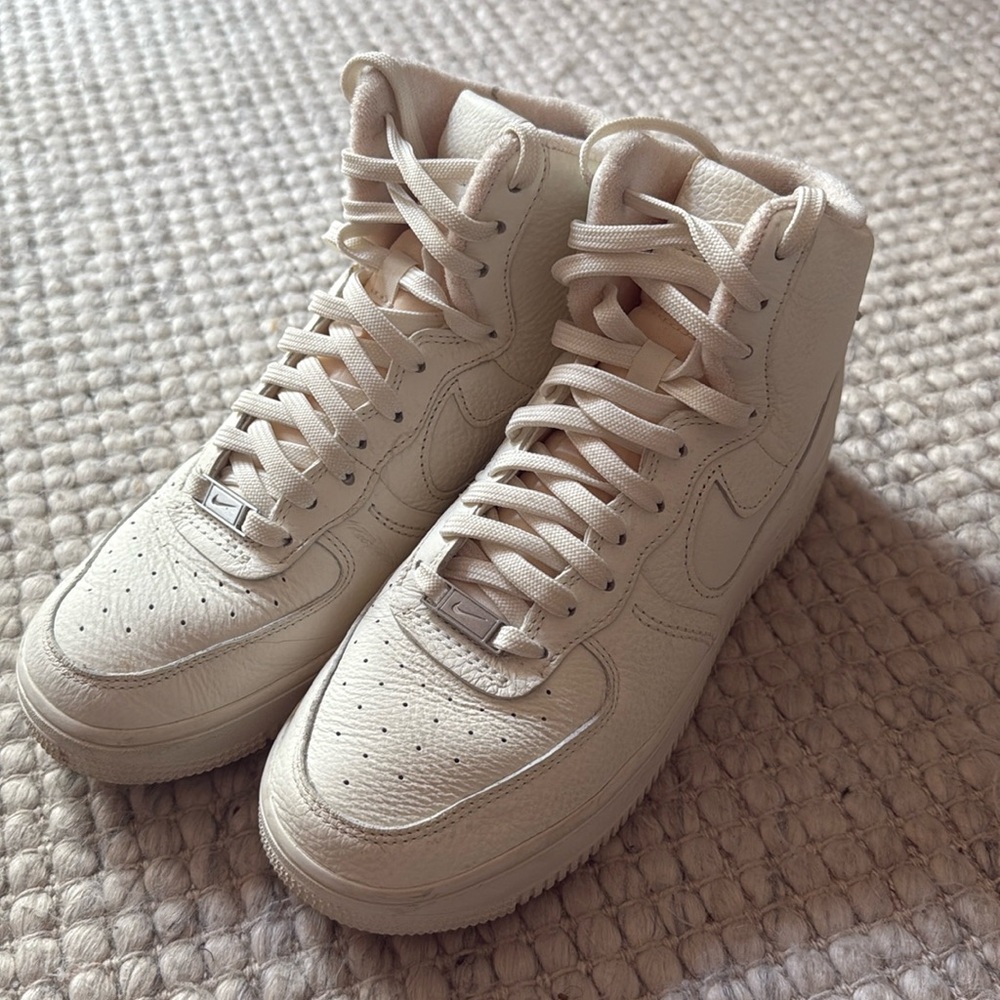 Woman’s Nike Air Force 1 High Sculpt in Sail Colorway - All Leather and Suede